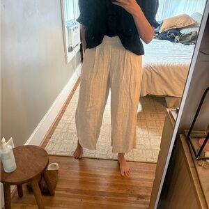 Banana Republic Linen Wide Leg Crop Pants